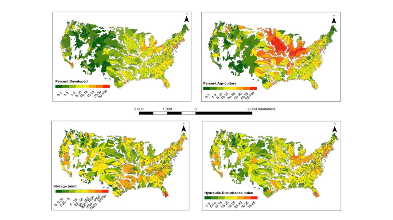 Map of hydrologic disturbances