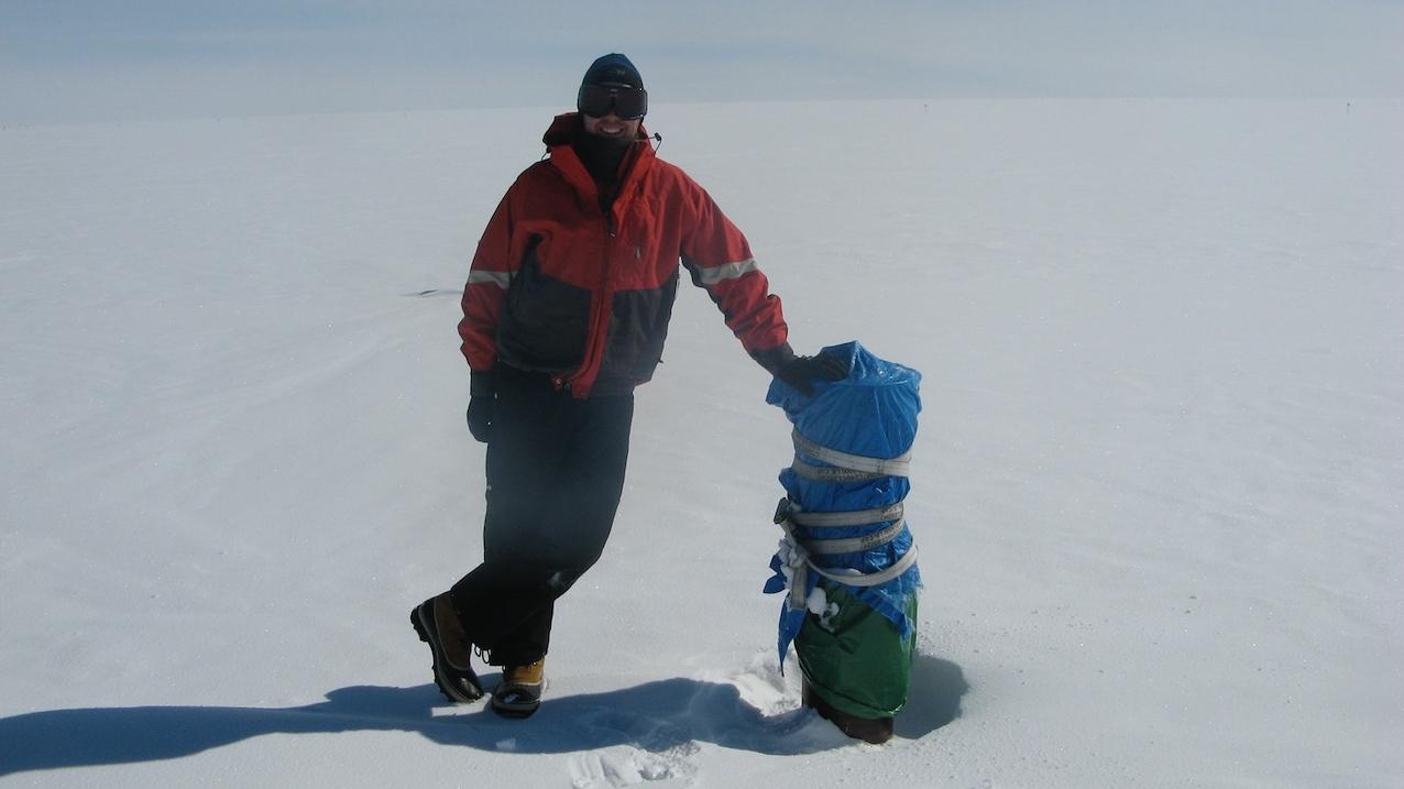 image of D Schneider on the Greenland Ice Sheet