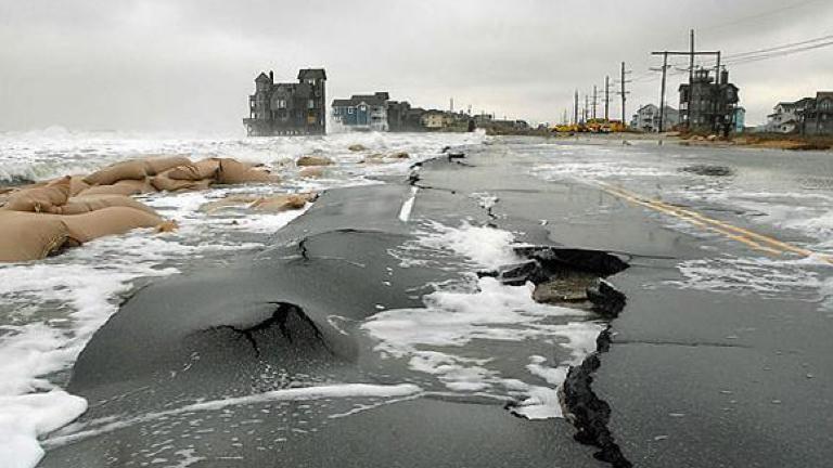 Washed out road