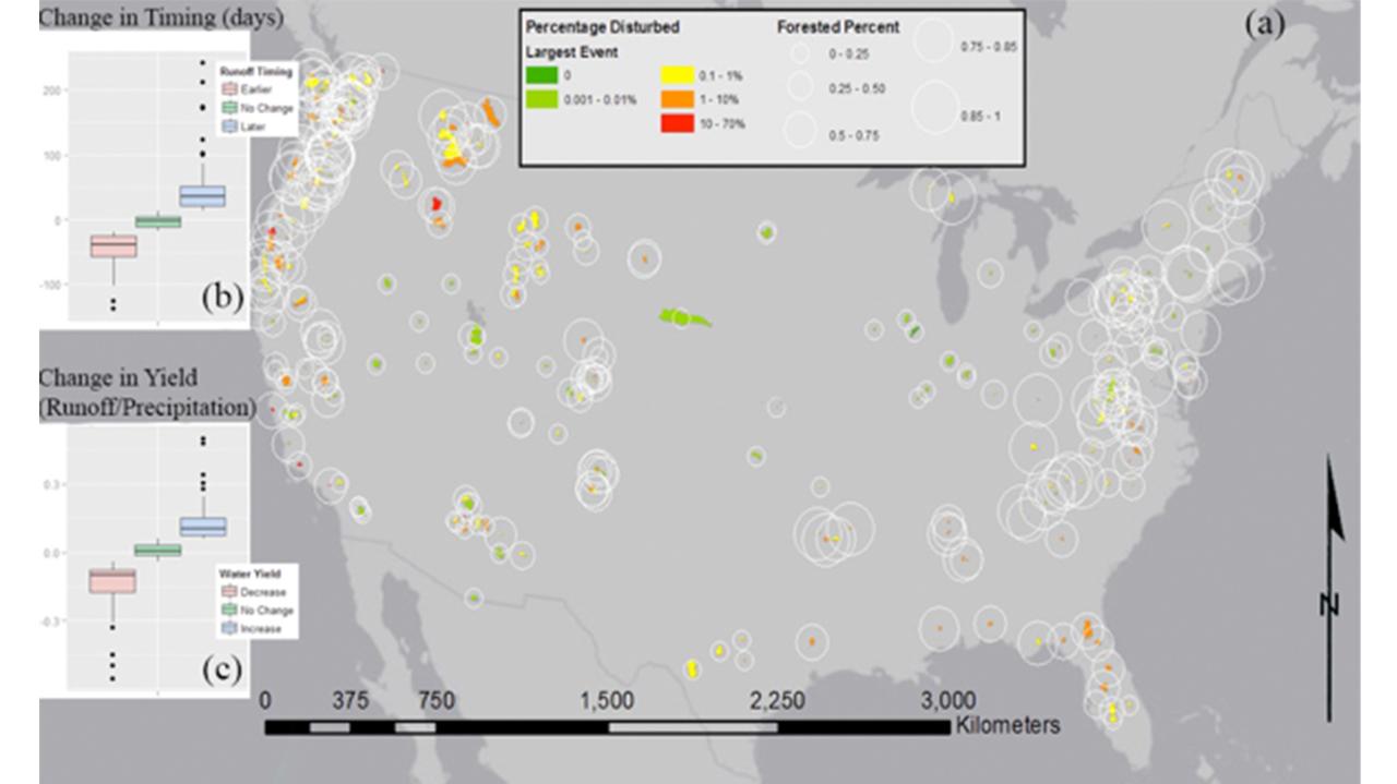 Map of the United States and the forest cover therein